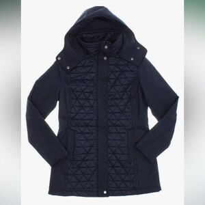 Marc NY by Andrew Marc women’s quilted hooded jacket. Medium. Navy
